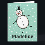 Personalized Snowman Christmas Card<br><div class="desc">This personalized Christmas card features the Christmas Crew's Snowman Character.</div>