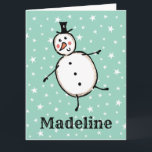 Personalized Snowman Christmas Card<br><div class="desc">This personalized Christmas card features the Christmas Crew's Snowman Character.</div>