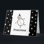 Personalized Snowman Christmas Card<br><div class="desc">This personalized Christmas card features the Christmas Crew's Snowman Character.</div>