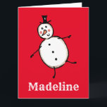 Personalized Snowman Christmas Card<br><div class="desc">This personalized Christmas card features the Christmas Crew's Snowman Character.</div>