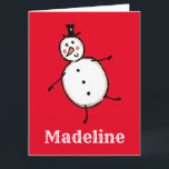 Personalized Snowman Christmas Card<br><div class="desc">This personalized Christmas card features the Christmas Crew's Snowman Character.</div>