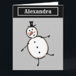 Personalized Snowman Christmas Card<br><div class="desc">This personalized Christmas card features the Christmas Crew's Snowman Character.</div>