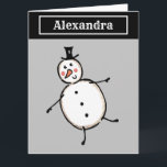 Personalized Snowman Christmas Card<br><div class="desc">This personalized Christmas card features the Christmas Crew's Snowman Character.</div>