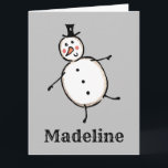 Personalized Snowman Christmas Card<br><div class="desc">This personalized Christmas card features the Christmas Crew's Snowman Character.</div>