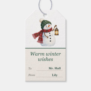 Personalized Snowman Christmas Gift Tags