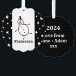 Personalized Snowman Christmas Tree Decoration Card<br><div class="desc">This personalized Christmas card features the Christmas Crew's Snowman Character.</div>
