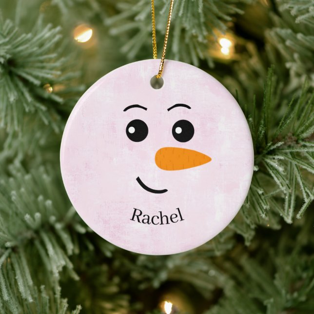 Personalized Snowman Name Ceramic Tree Decoration (Tree)