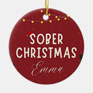 Personalized sober ceramic tree decoration