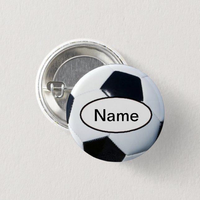 Personalized Soccer Ball 3 Cm Round Badge (Front & Back)