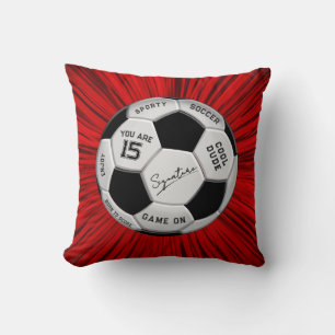 Personalized Soccer Ball Birthday Age Name Text Cushion