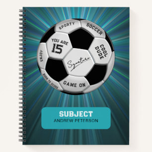 Personalized Soccer Ball Birthday Age Name Text Notebook