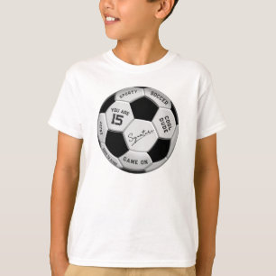 Personalized Soccer Ball Birthday Age Name Text T-Shirt