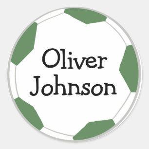 Personalized Soccer Football School Name  Classic Round Sticker