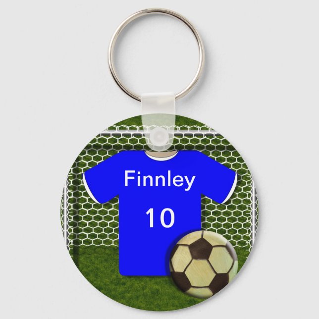 Personalized Soccer Football Themed Keychain (Front)