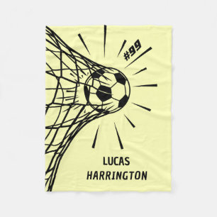 Personalized Soccer Goal Name & Number Fleece Blanket