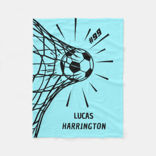 Personalized Soccer Goal Name & Number Fleece Blanket
