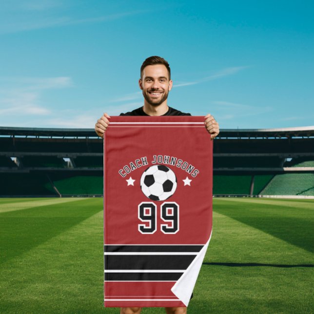 Personalized soccer Sports Custom Football Player Hand Towel (Creator Uploaded)