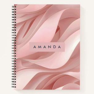 Personalized Soft Blush Pink Abstract Flow Design Notebook
