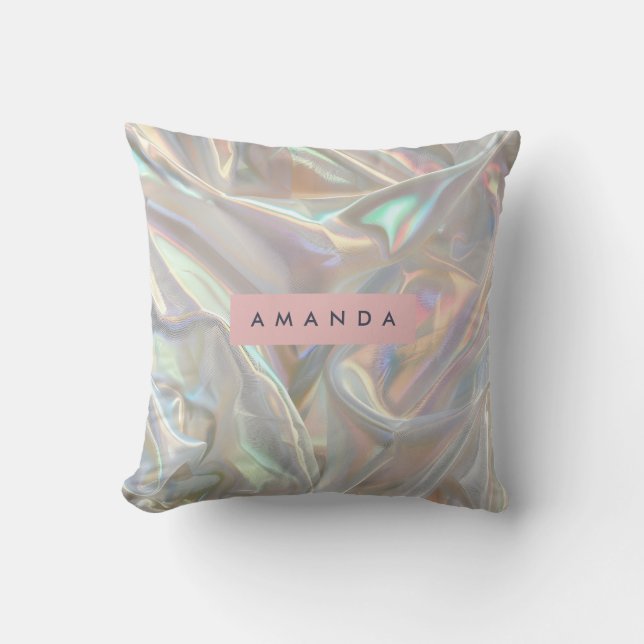 Personalized Soft Iridescent Pearl Shimmer Cushion (Front)