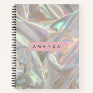 Personalized Soft Iridescent Pearl Shimmer Notebook