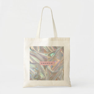Personalized Soft Iridescent Pearl Shimmer Tote Bag