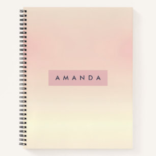 Personalized Soft Pastel Blush Gradient Notebook
