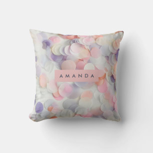 Personalized Soft Pastel Confetti Design Cushion