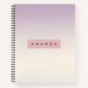 Personalized Soft Pastel Lavender Gradient Notebook