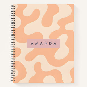 Personalized Soft Peach Pastel Abstract Camo Notebook