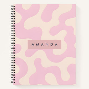 Personalized Soft Pink and Beige Abstract Camo Notebook