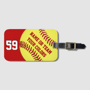 Personalized Softball Bag Tags Softball or Luggage
