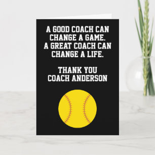 Personalized Softball Coach From Team Players Card