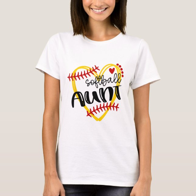 Personalized Softll Heart Tee Cute Aunt Women Soft (Front)