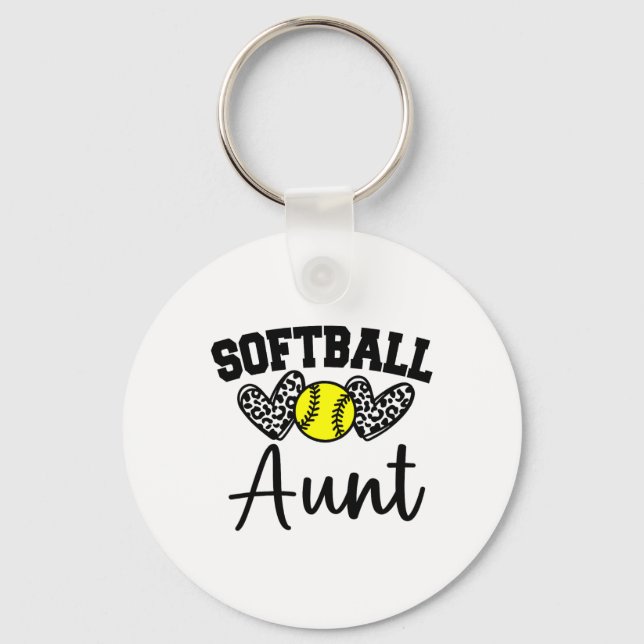Personalized Softll Heart Tee Cute Aunt Women Soft Key Ring (Front)