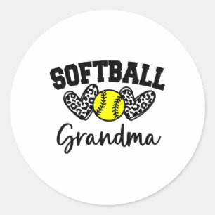 Personalized Softll Heart Tee Cute Grandma Men Sof Classic Round Sticker