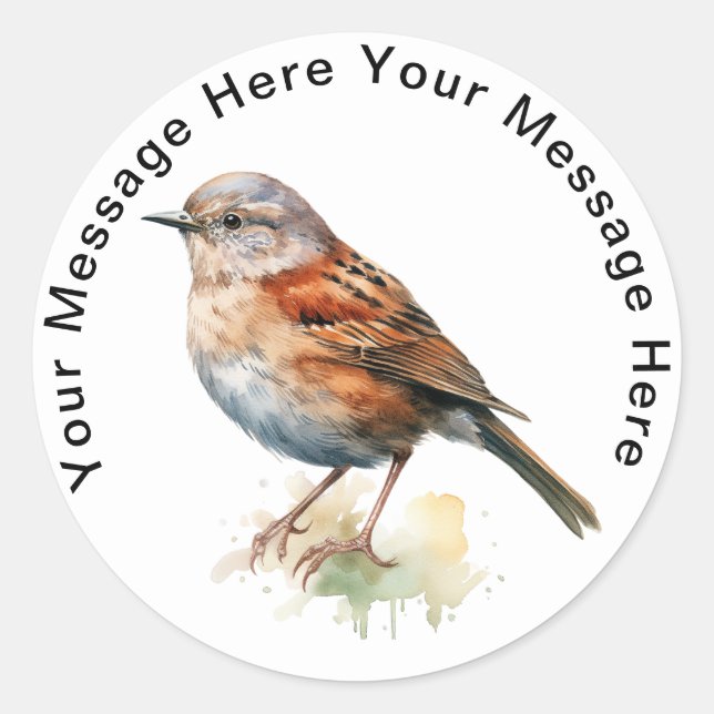 Personalized SongBird Stickers Dunnock (Front)
