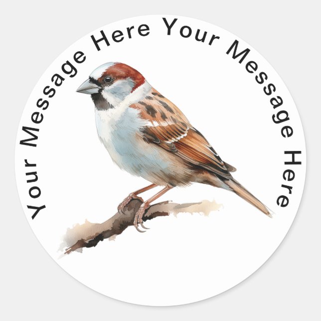 Personalized SongBird Stickers House Sparrow (Front)