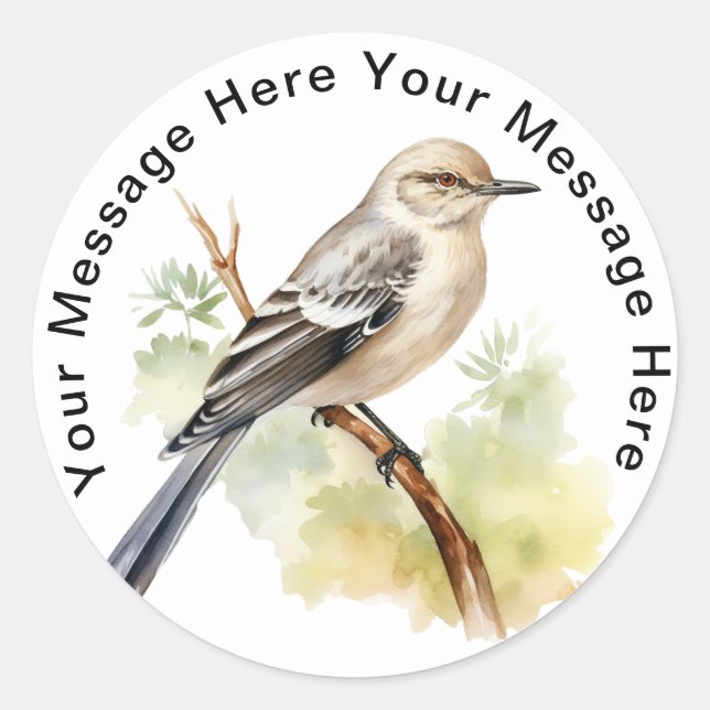 Personalized SongBird Stickers Mockingbird (Front)