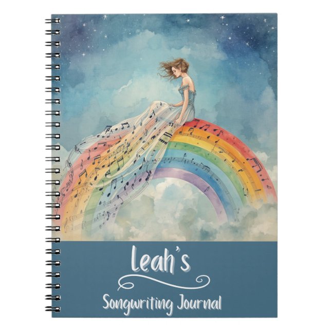 PERSONALIZED Songwriting Journal, Spiral Bound Notebook (Front)