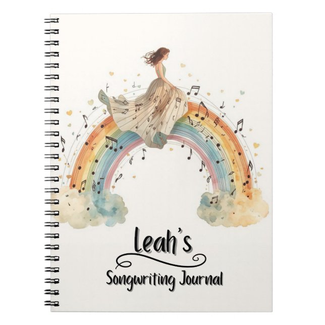 PERSONALIZED Songwriting Journal, Spiral Bound Notebook (Front)