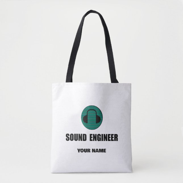 Personalized Sound Engineer Audio Engineering Tote Bag (Front)