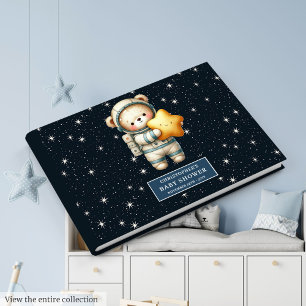 Personalized Space Teddy Bear Guest Book Baby Boy