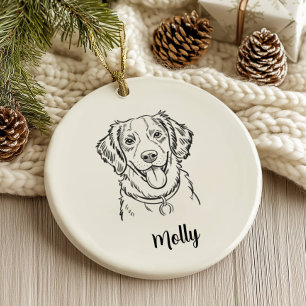 Personalized Spaniel Dog Christmas Ceramic Tree Decoration