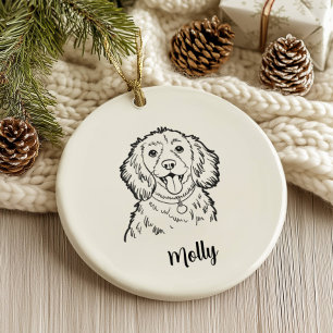Personalized Spaniel Dog Christmas Ceramic Tree Decoration