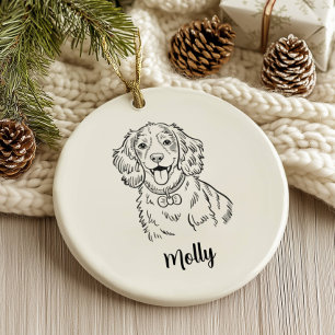 Personalized Spaniel Dog Christmas Ceramic Tree Decoration