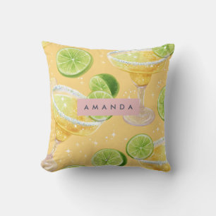 Personalized Sparkle Margarita & Lime Cushion