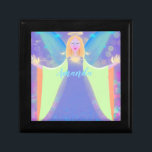 Personalized Sparkling Angel Wooden Jewelry Box<br><div class="desc">Personalized Angel Wooden Jewelry Keepsake Box</div>