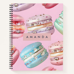 Personalized Sparkling Pastel Macaron Bliss Notebook