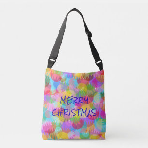 PERSONALIZED SPARKLY COLOURED MERRY CHRISTMAS CROSSBODY BAG