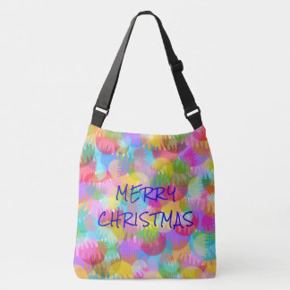 PERSONALIZED SPARKLY COLOURED MERRY CHRISTMAS CROSSBODY BAG